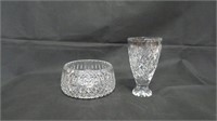Crystal Center Bowl and Vase