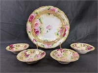 Antique Hand-painted Berry Bowl Set