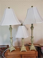 Lamps (3), matching bases