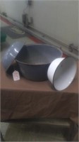 GRAY ENAMEL PAN/2 ENAMEL PANS