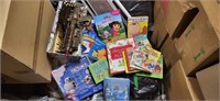 Group of kids books and toys
