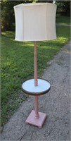 Vntg Painted Floor Lamp w/Table