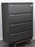Four-Drawer Metal Lateral File Cabinet w/ Key