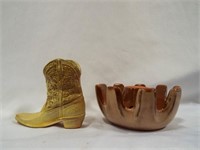 Frankoma Pottery USA Small Cowboy Boot Planter