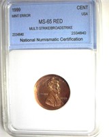 1999 Error Cent NNC MS65 RD