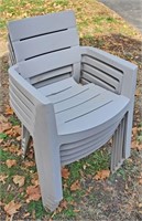5 ALLIBERT Hard Plastic Stacking Lawn Patio Chairs