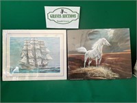 Donald Art Litho White Horse & Ship litho