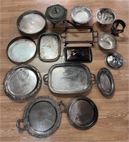 20+ PCS lot silver plated serving trays & other