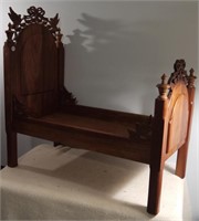 1 Cherry Doll Bed 27"x28" (damage to footboard)