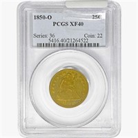 1850-O Seated Liberty Quarter PCGS XF40