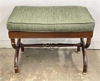 Upholstered Bench with Metal Accents