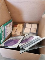 Box of Wooden Stamps and Other Craft items