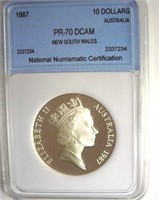 1987 10 Dollars NNC PR70 DCAM New South Wales