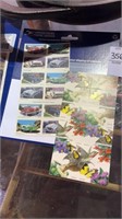 Bird and Car Postage Stamps