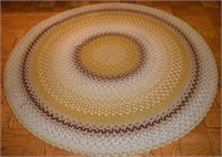 Vintage woven brown tan beige 86" area rug
