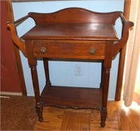 Antique drawered dry sink w/ towel bars