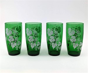 Anchor Hocking Emerald Green Drinking Glasses