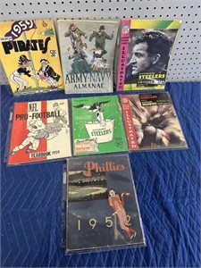 VINTAGE FOOTBALL BASEBALL PROGRAMS FROM THE 50S AN