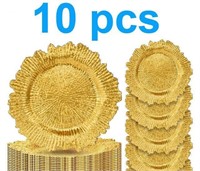 10pc Gold Charger Plates: Thanksgiving/Christmas