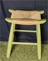 Green Woven Seat Stool