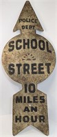 Large "School Street" Metal Sign