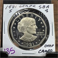 1981-S PROOF DEEP CAMEO SUSAN B ANTHONY DOLLAR