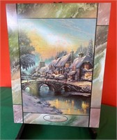 Winter Thomas Kinkade 9x7” Cobblestone Christmas