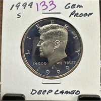 1999-S GEM PROOF DEEP CAMEO JFK HALF DOLLAR