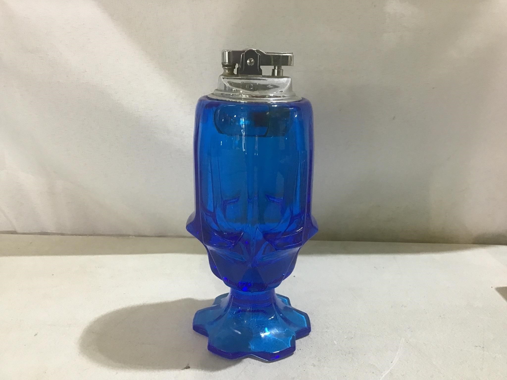 Fenton glass Valencia/Viking cobaltblue 6” lighter