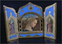 Vintage Florentine Miniature Madonna Triptych