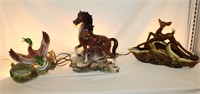 3 Vintage Animal Lamps (Horse, Duck, Deer)