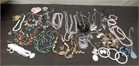 Flat Assorted Costume Jewelry- Necklaces, Earrings