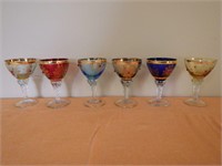 Rare Moser Bohemian Jeweled Stemmed Wine Glasses