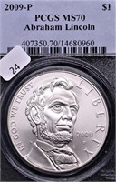 2009 P PCGS MS70 LINCOLN SILVER DOLLAR
