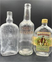 3 Antique Liquor Bottles Henry McKenna, Old