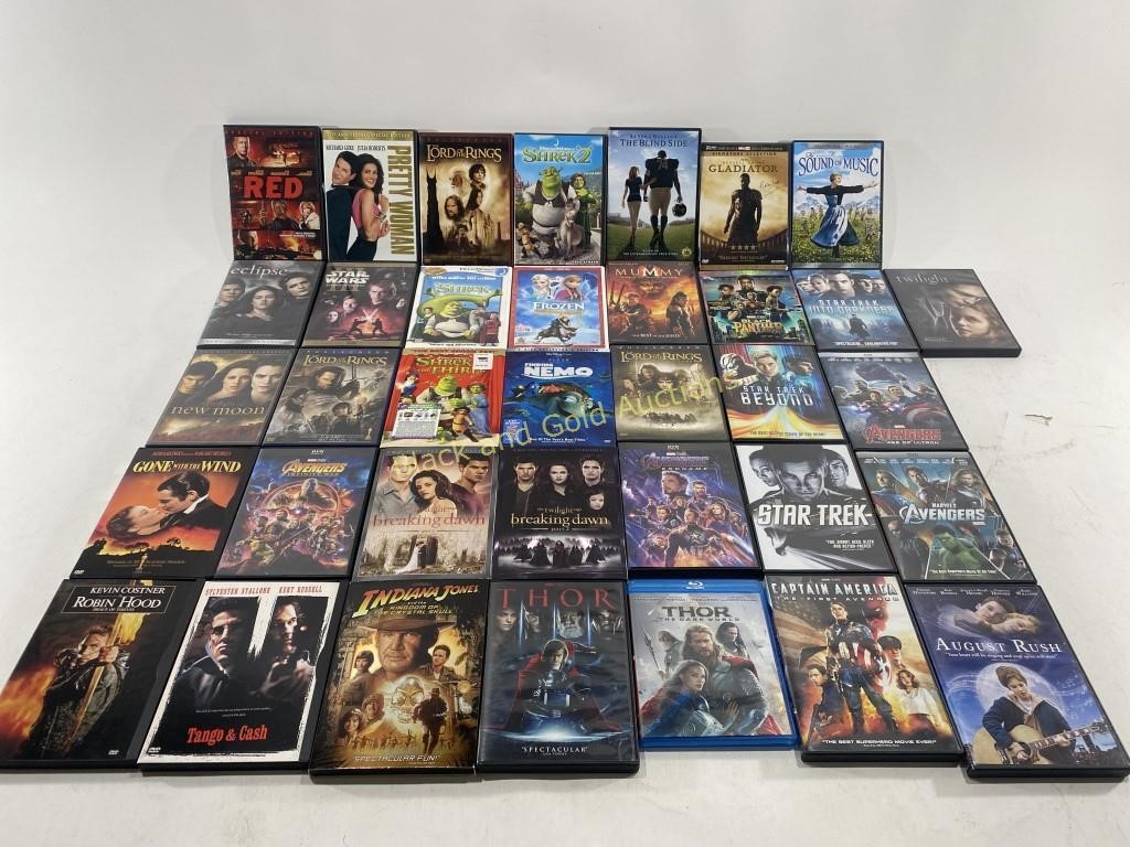 (36) DVD Movies: Marvel, Disney, Shrek & More