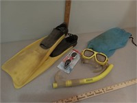 Swimming fins size:5-8, snorkeling goggles &