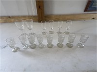 Assortment of glasses, 14 pieces total