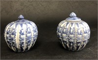 2 Small Chinese Export Ginger Jars Understamped