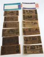 Facsimile Confederate Currency Set B & Antiqued