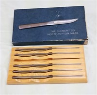 Six Stainless Steel Clement Steak Knives