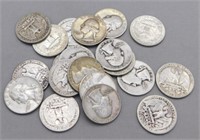 $5 FACE VALUE US 90% SILVER QUARTERS.