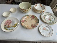 Vintage Autum Leaf and Assorted Dishes