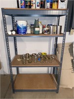 Metal shelf, contents not included