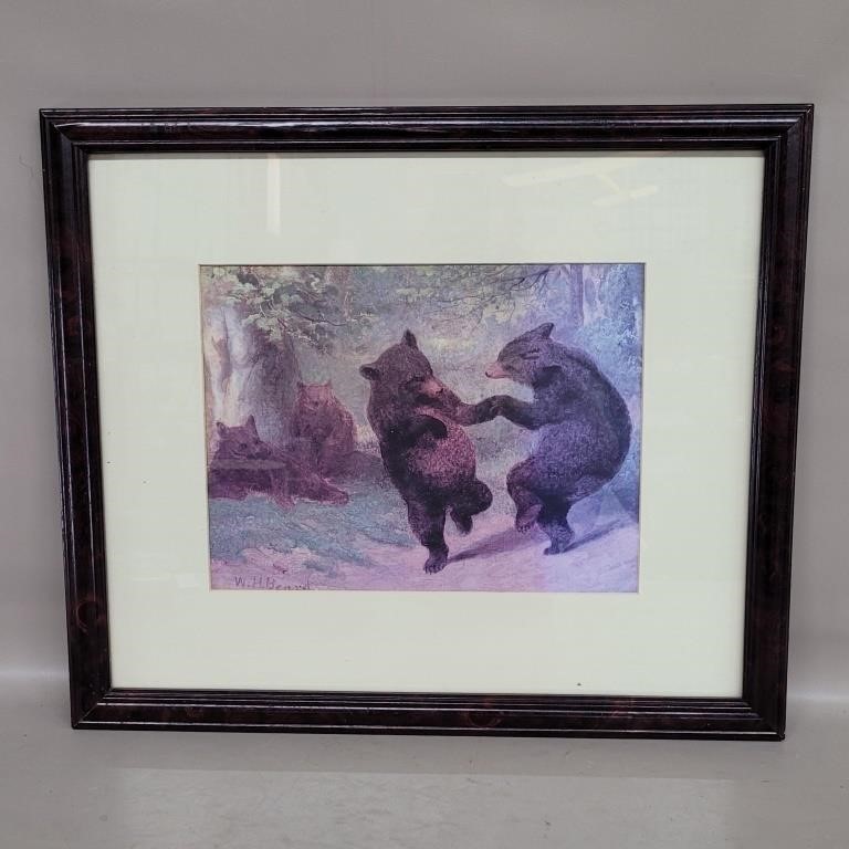 W.H BEARD "DANCING BEARS" PRINT 
21" x 18"