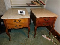 PAIR MARBLE TOP END STANDS
