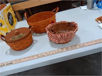 Longaberger Baskets-Round.  Two with liner one