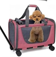 2x Prokei Pink Pet Carrier With Wheels