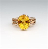 Beautiful Shane & Company Citrine and Diamond Ring