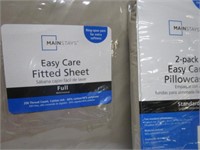 NEW FULL-SIZE FITTED SHEETS & 2 PACKS OF PILLOW